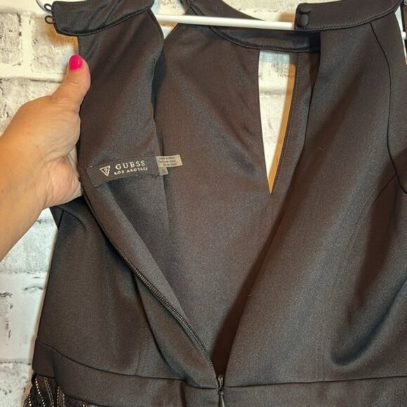 Guess fit and flare black party cocktail dress size 12 in excellent condition - Picture 4 of 11